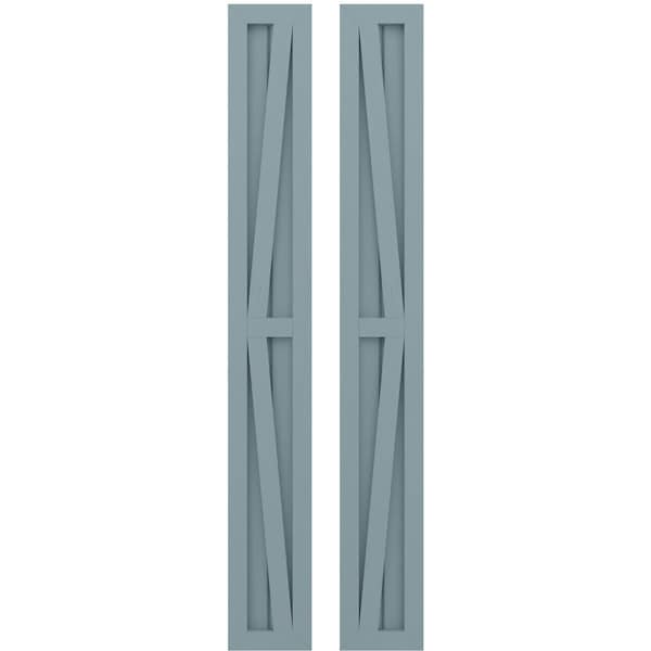 Ekena Millwork Americraft 2-Board Wood 2 Equal Panel Frmd Board-n-Batten Shutters w/Dbl Z-Bar, ARW102BF207X32SBH, PR ARW102BF207X32SBH - main